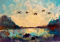 Birds in Flight, Study #7 by Tina Anderson