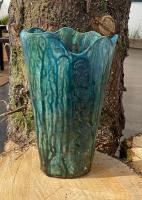Green Raku Vase by Gale Lurie
