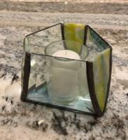 Yellow Multi Beveled Candleholder by Gail Hapeman