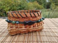 Beaded Red Cedar Basket by Barbara Dusty Gustafson