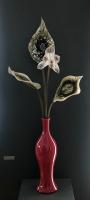 Orchid in Red Vase by Debora Moore