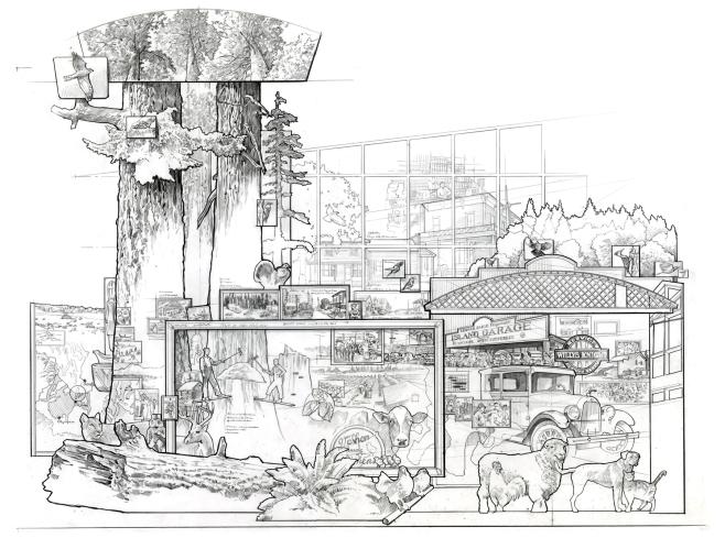Changing Center sketch, 2015 by Bruce Morser