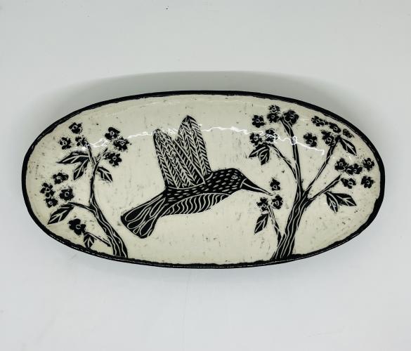 Hummingbird Platter by Tara Brenno