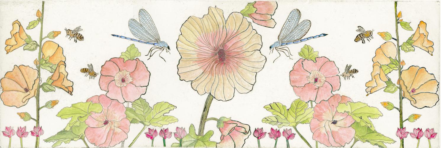 Botanicals: Hollyhocks by Deborah Taylor