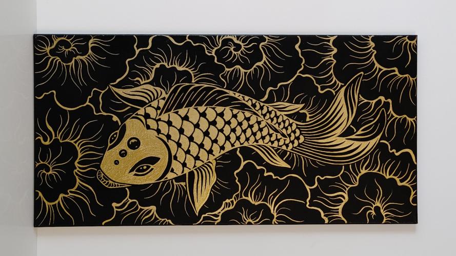 Golden Koi Fish by Bryon Stewart