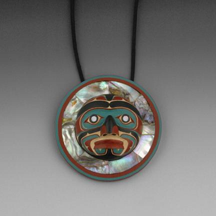 Moon Mask Pendant by Kevin Cranmer