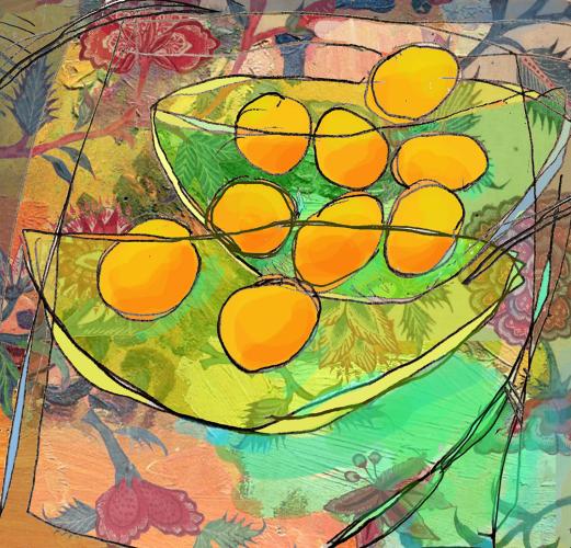 Oranges in Two Bowls by Dana Squires
