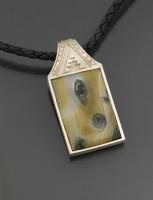 Reversible Agate Pendant with Leather Chain by Lillian Pitt