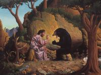 Jesus and the Bear Print by Jim Woodring