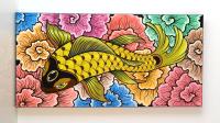 Yellow Koi Fish with Thought Flowers by Bryon Stewart