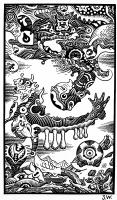 The Pig Went Down to the Harbor at Sunrise and Wept #10, 2017 by Jim Woodring