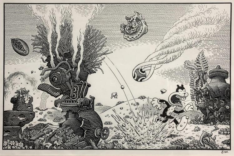 Frank's War Dream (Outtake from One Beautiful Spring Day) by Jim Woodring